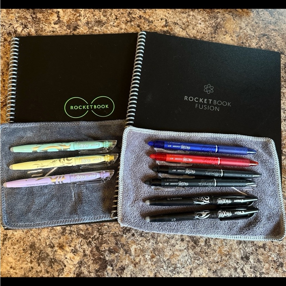 BUNDLE Rocket Book Core, Fusion, Pens Reusable Notebooks